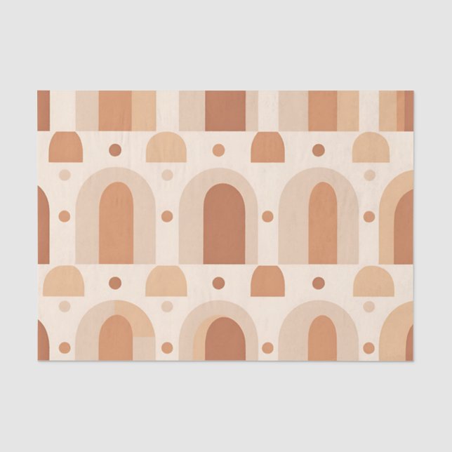 Papel De Seda Patrón continuo de arco de terracota boho (Anverso)