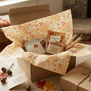 Papel De Seda Patrón continuo de calabaza de otoño y hojas que c