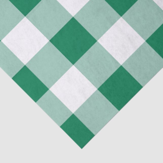 Papel De Seda Patrón continuo de gingham verde clásico (Detalle)