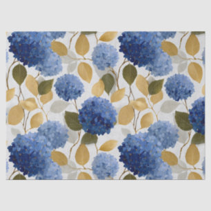 Papel De Seda Patrón continuo de hortensia azul elegante