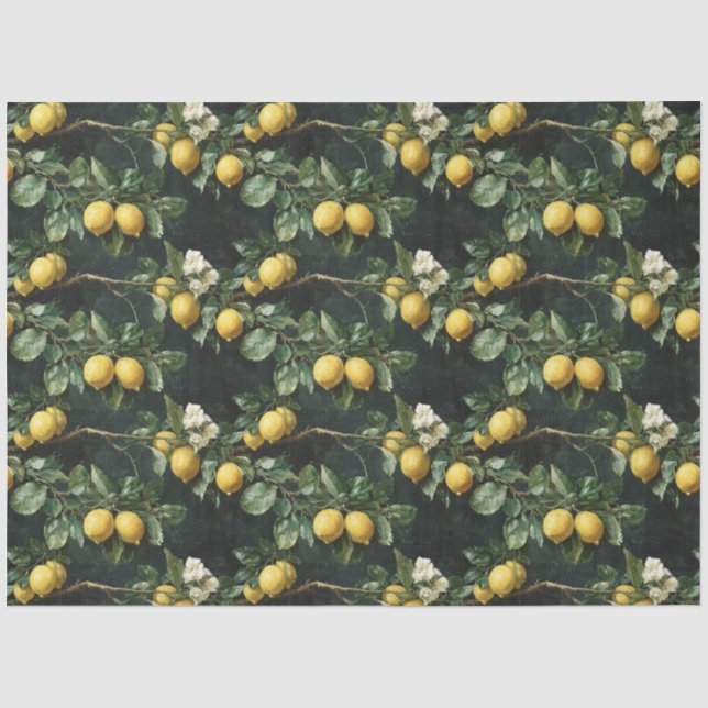Papel De Seda Patrón continuo de limonero (Anverso)