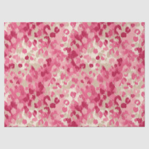 Papel De Seda Patrón continuo de pincelada de leopardo rosa