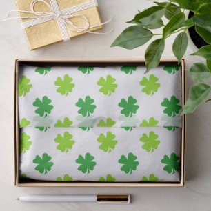 Papel De Seda Patrón continuo de trébol de cuatro hojas Lucky