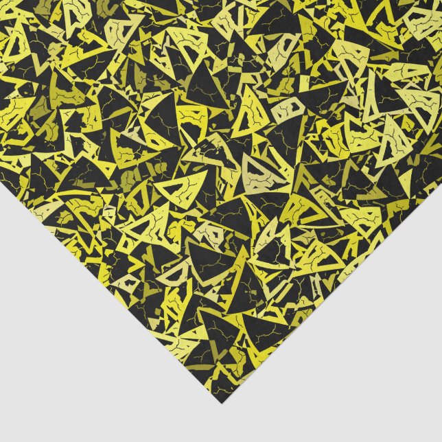 Papel De Seda Patrón continuo de triángulo negro amarillo (Detalle)