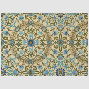 Papel De Seda Patrón continuo vintage azul de William Morris con