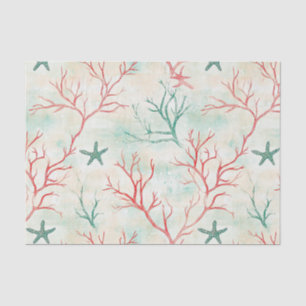 Papel De Seda Patrón Costero de Estrella de Mar Concha