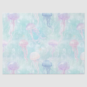 Papel De Seda Patrón Costero de Medusas de Verano
