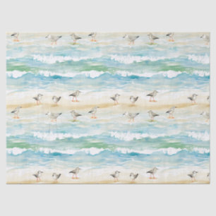 Papel De Seda Patrón costero de playas de la correlimos (5)
