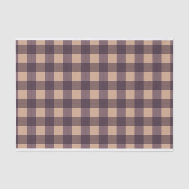Papel De Seda Patrón cuadrado de búfalo marrón (Anverso)