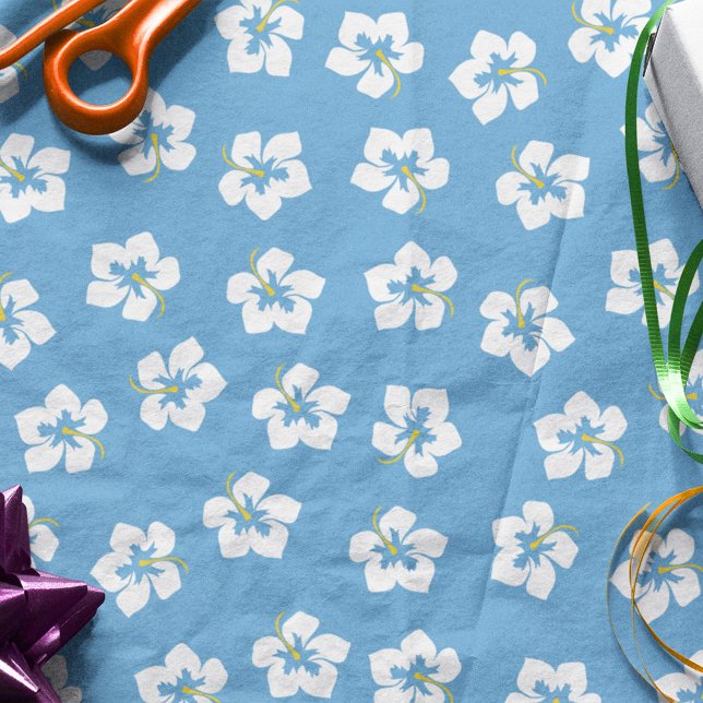 Papel De Seda Patrón Cuto Flor de Moda azul simple (Subido por el creador)