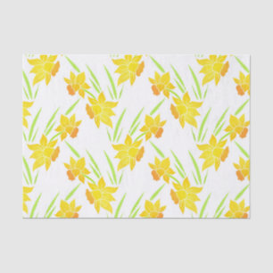 Papel De Seda Patrón Daffodils de color de agua