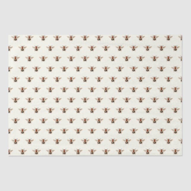 Papel De Seda Patrón de abejas ventilado pequeño (Anverso)