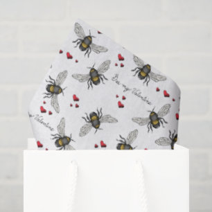 Papel De Seda Patrón de abejas y corazón de las minas de abejas 