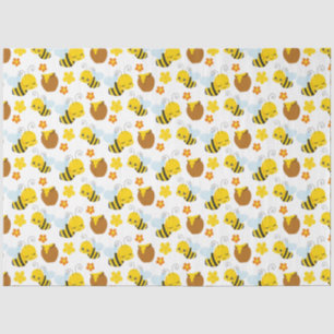 Papel De Seda Patrón de abejas y flores de burbujas