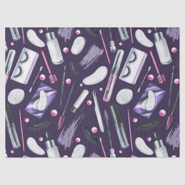Papel De Seda Patrón de acuarela de cosméticos (Anverso)