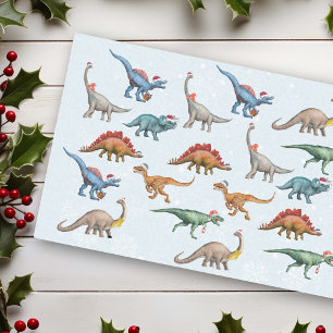 Papel De Seda Patrón de acuarela de dinosaurio divertido de vaca