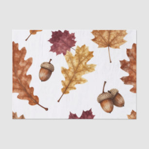 Papel De Seda Patrón de acuarela de hojas de roble de otoño