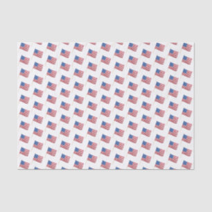 Papel De Seda Patrón de acuarela de la bandera de EE. UU. del 4