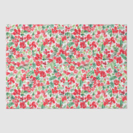 Papel De Seda Patrón de acuarela de los Navidades rojos