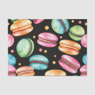 Papel De Seda Patrón de Acuarela de Macarón Francés Colorido