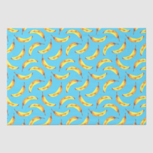 Papel De Seda Patrón de acuarela de plátanos