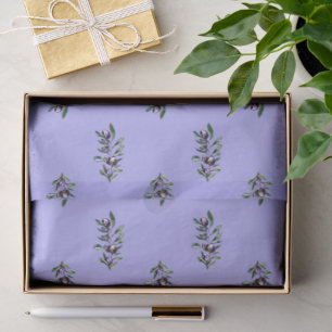 Papel De Seda Patrón de acuarela de rama de olivo