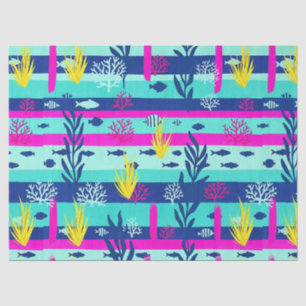 Papel De Seda Patrón de Acuarela Náutica Retro (5)