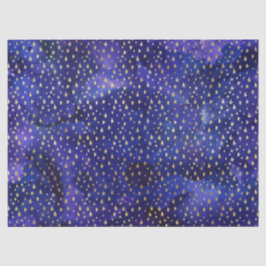 Papel De Seda Patrón de acuarela púrpura con estrellas doradas