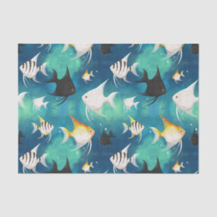 Papel De Seda Patrón de acuario de peces angulares