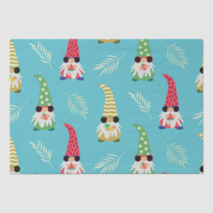 Papel De Seda Patrón de adorables gnomos de verano sosteniendo f