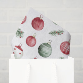 Papel De Seda Patrón de adorno navideño color de agua rústico vi