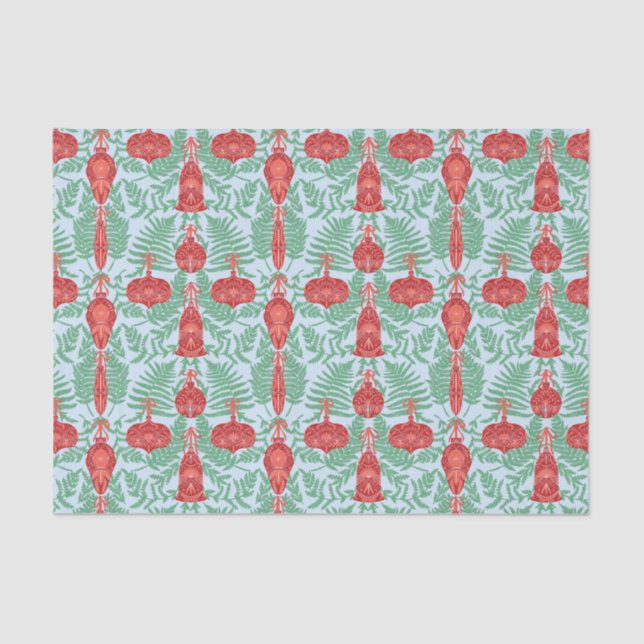 Papel De Seda Patrón de adornos navideños festivos (Anverso)