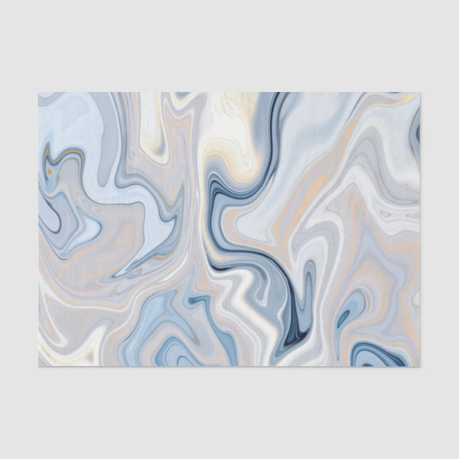 Papel De Seda Patrón de ágata azul y canela (Anverso)