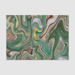 Papel De Seda Patrón de ágata verde y marrón/oro 2
