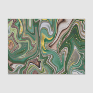Papel De Seda Patrón de ágata verde y marrón/oro 2