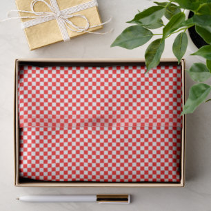 Papel De Seda Patrón de ajedrez croata rojo y blanco