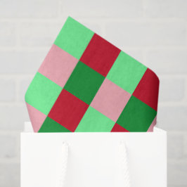 Papel De Seda Patrón de ajedrez de Navidad contemporáneo