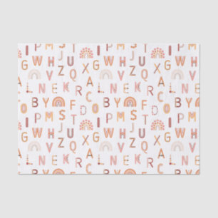Papel De Seda Patrón de alfabeto arcoiris diverso