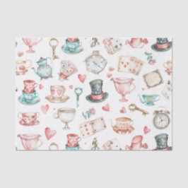 Papel De Seda Patrón de Alice acuarela