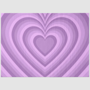 Papel De Seda Patrón de amor cardíaco hipnótico púrpura