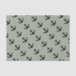 Papel De Seda Patrón de anclaje de barco negro