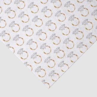 Papel De Seda Patrón de Anillo de Compromiso de Diamante de Oro 