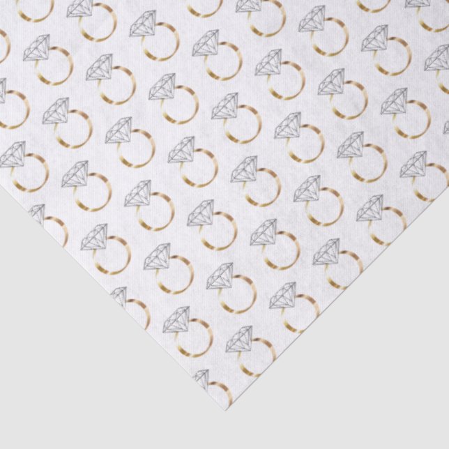 Papel De Seda Patrón de Anillo de Compromiso de Diamante de Oro  (Detalle)