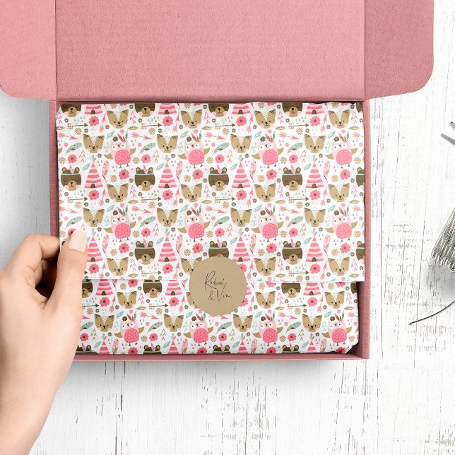 Papel De Seda Patrón de animales de bosque de Cute Camping (Subido por el creador)