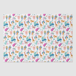 Papel De Seda Patrón de animales de la jungla, suave y colorido