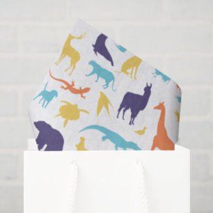 Papel De Seda Patrón de Animales Salvajes Lindos