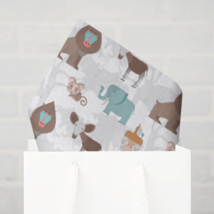 Papel De Seda Patrón de Animales Salvajes Lindos