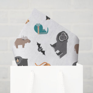 Papel De Seda Patrón de Animales Salvajes Lindos