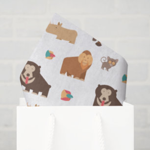Papel De Seda Patrón de Animales Salvajes Lindos