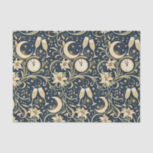 Papel De Seda Patrón de Año Nuevo Art Nouveau a la luz de la lun